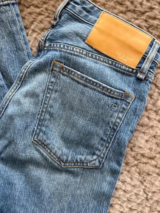 rag & bone Light Blue Straight Leg Jeans - Picture 2 of 5